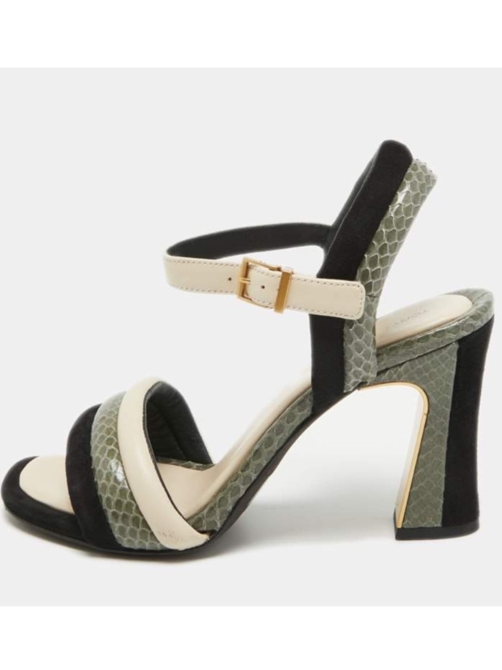 Tory Burch Puffed Up Suede and Snakeskin Embossed Leather Sandal NWOB Size 9